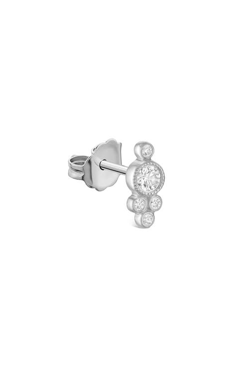 Five Diamond Trinity Stud Earring