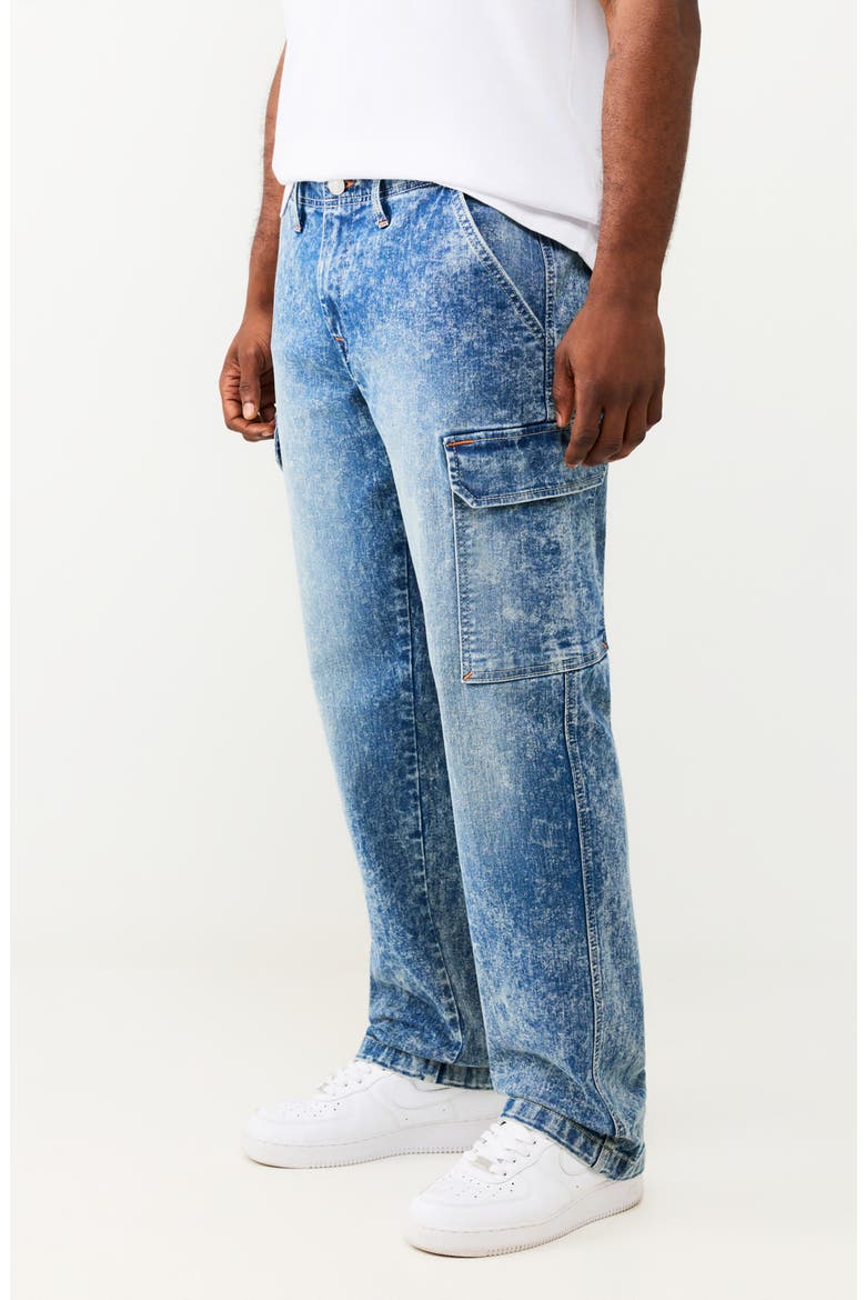 Denim Cargo Pants, Alternate, color, LIGHT CELESTINE