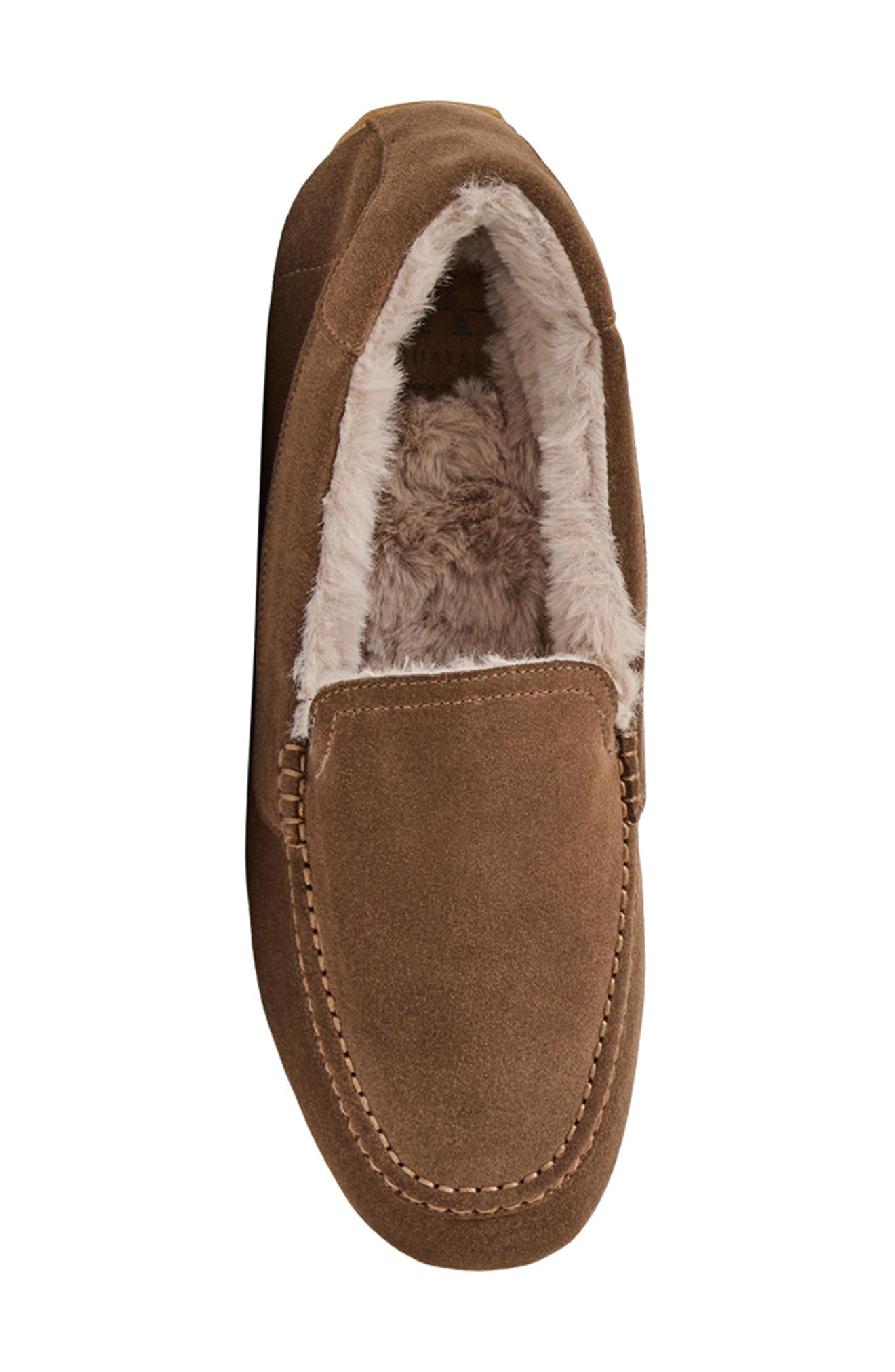Qalista Weatherproof Faux Shearling Lined Driving Shoe, Alternate, color, TAUPE SUEDE