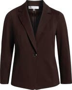 KASPER One-Button Seamed Waist Blazer