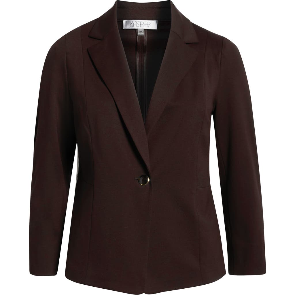 Kasper One-button Seamed Waist Blazer In Black