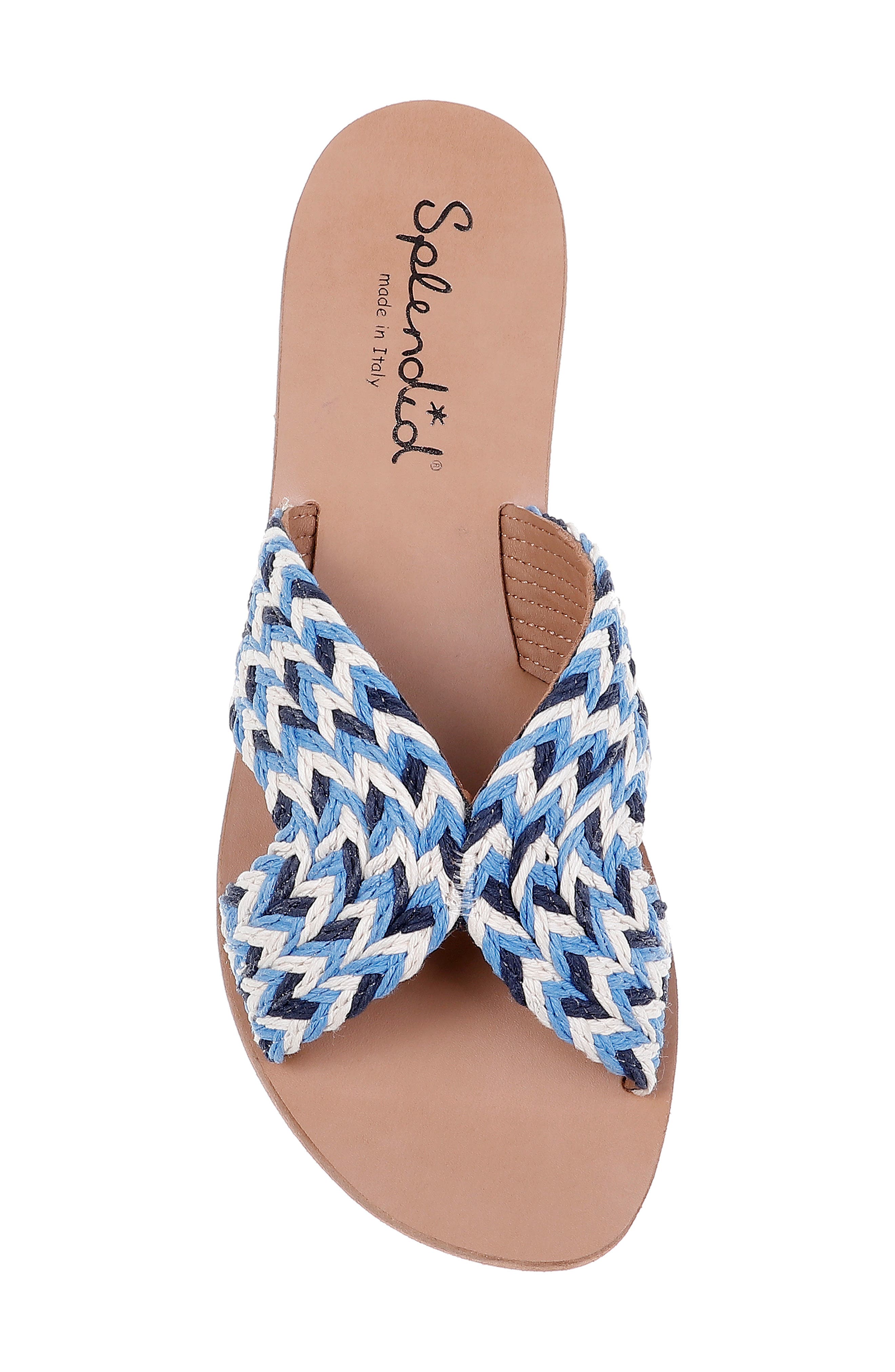 Sydney Woven Slide Sandal, Alternate, color, BLUE MULTI FABRIC