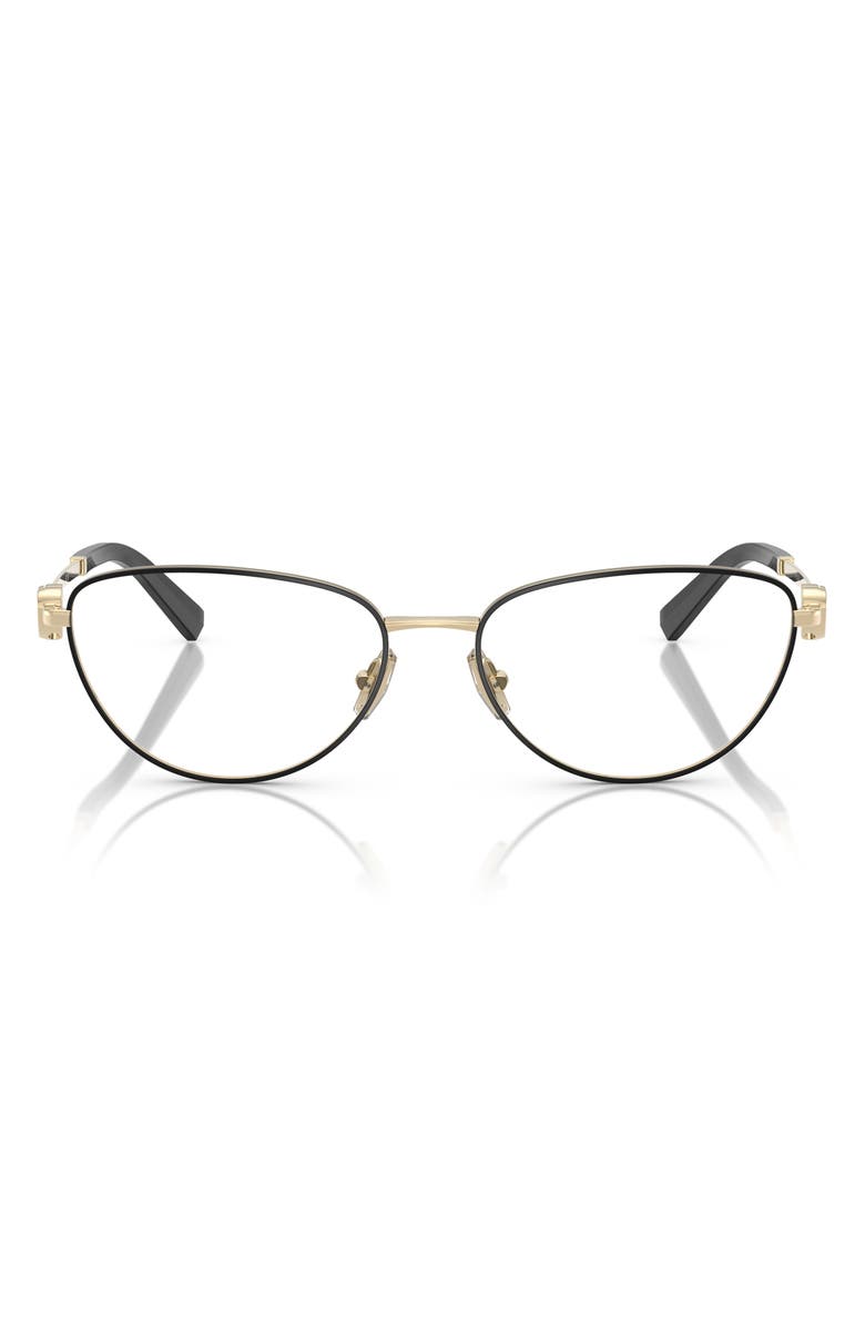 Tiffany & Co. 54mm Oval Optical Glasses, Main, color, Black Gold