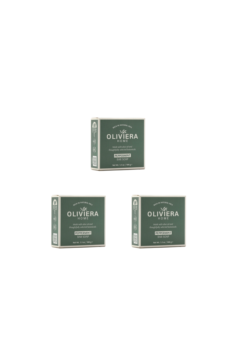 Oliviera Home Peppermint Bar Soap Trio, Alternate, color, White
