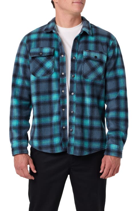 Glacier Plaid Superfleece Snap-Up Overshirt