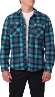 O'Neill Glacier Plaid Superfleece Snap-Up Overshirt