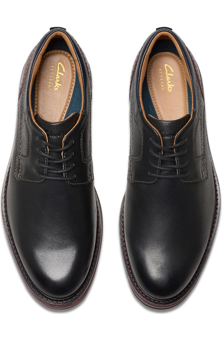 Clarks<sup>®</sup> Monahan Plain Toe Oxford, Alternate, color, Black Leather