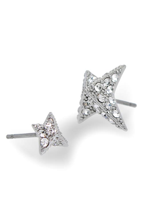 Allsaints Crystal Pavé Star Stud Earrings In Metallic
