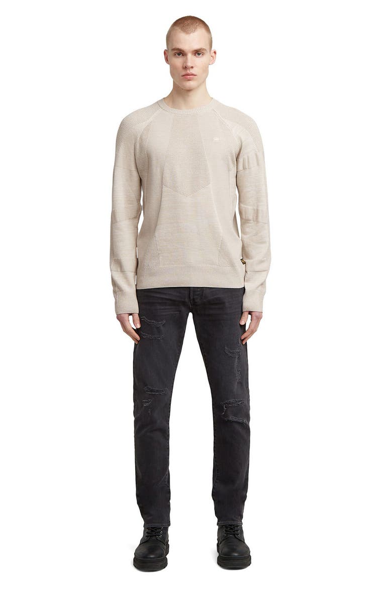 3301 Distressed Slim Jeans, Alternate, color, BLACK