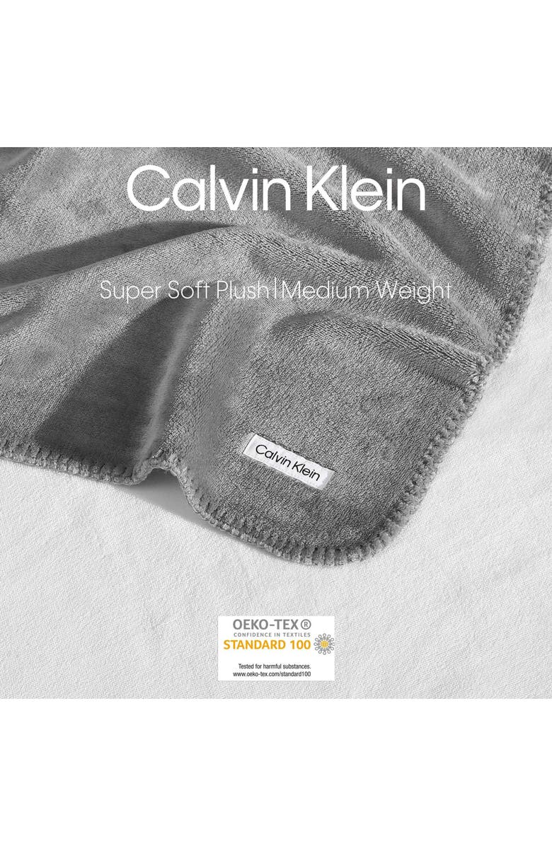 Calvin Klein Home Modern Reversible Throw Blanket, Alternate, color, Medium Grey