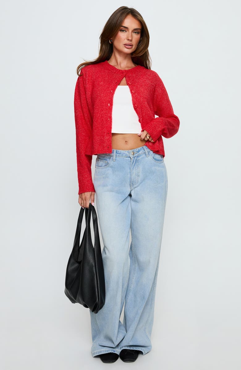 Princess Polly Denmark Cardigan, Alternate, color, Red