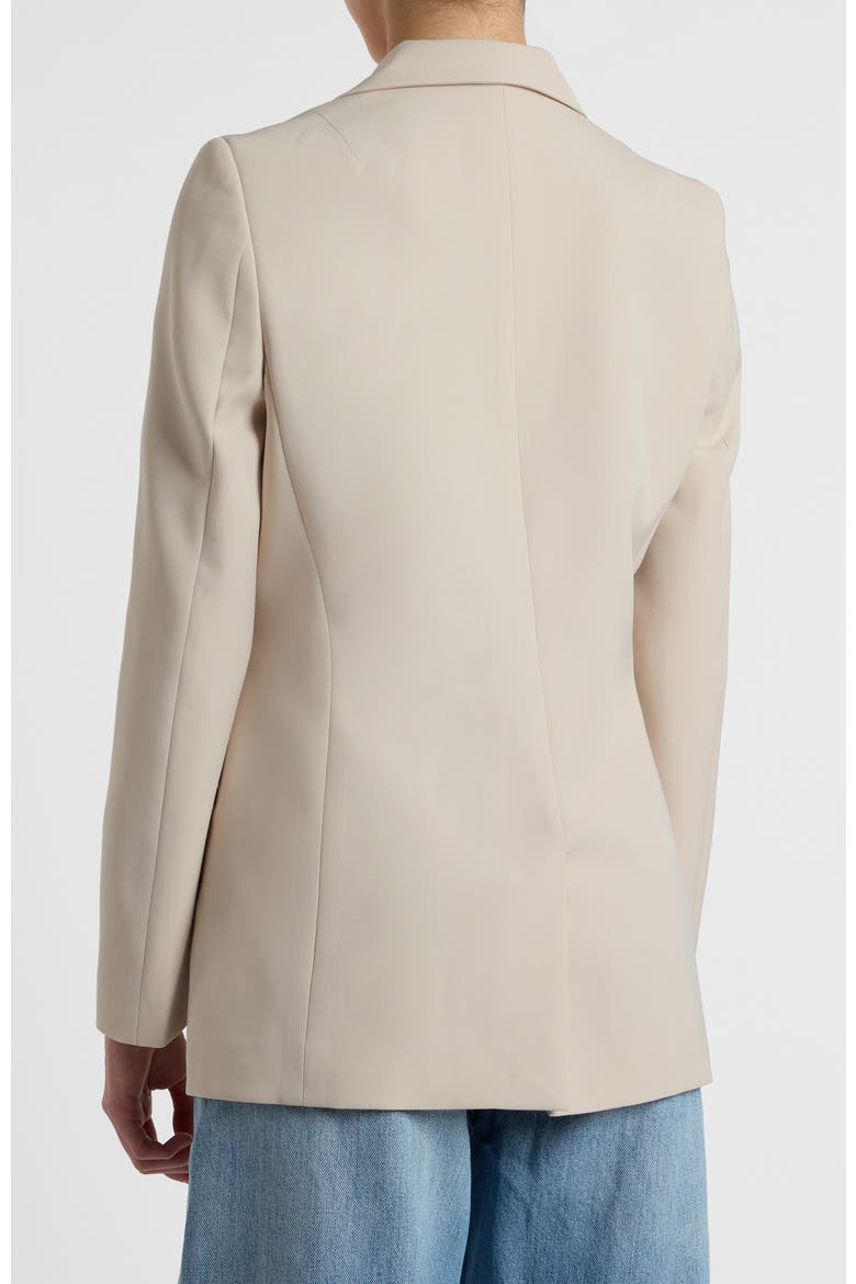 Rowan Double Breasted Blazer in Soft Stretch Crepe, Alternate, color, Beige