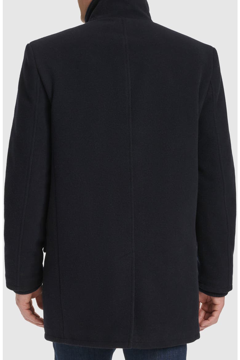 Stand Collar Wool Blend Car Coat, Alternate, color, NAVY