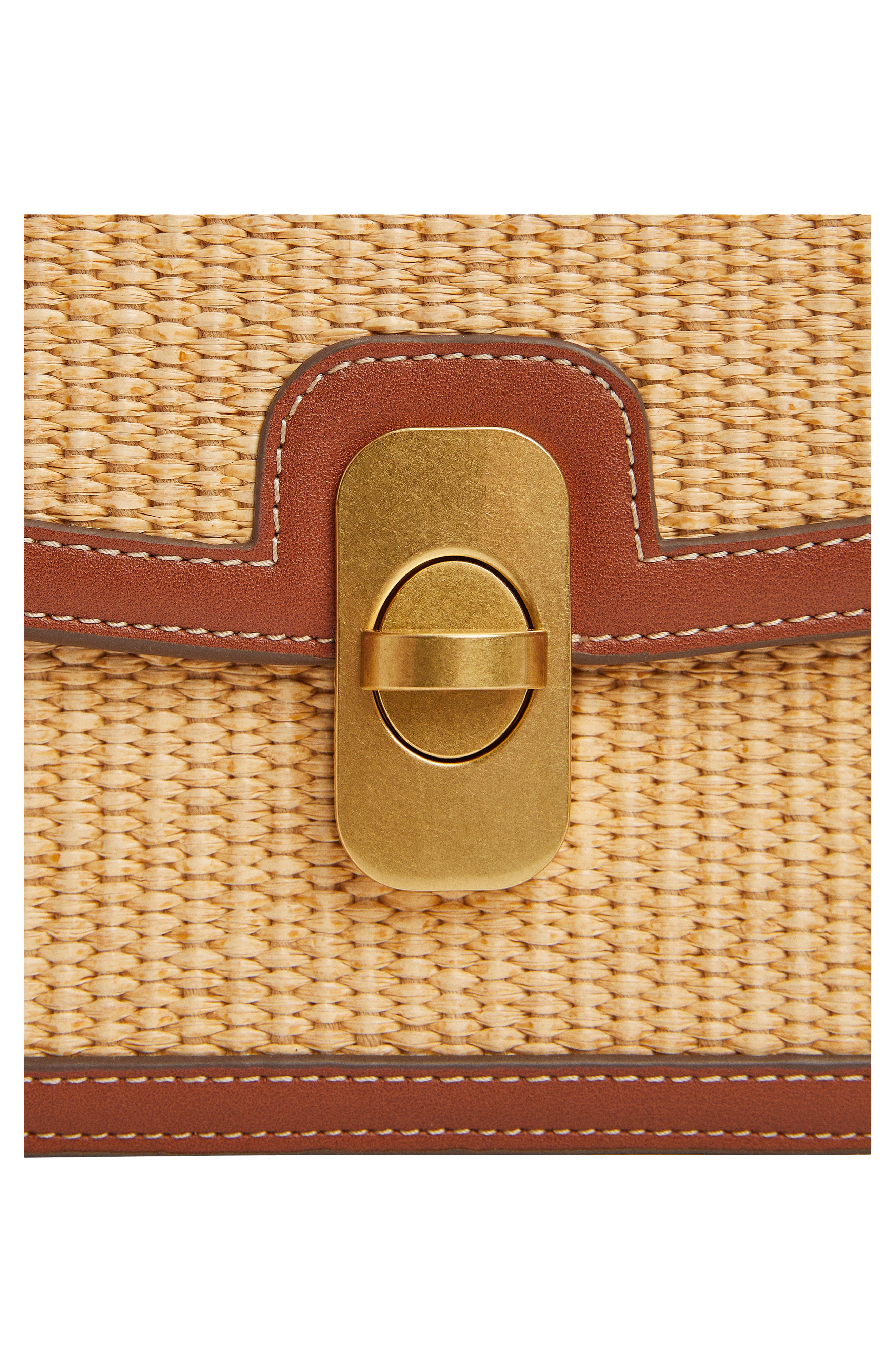 MANGO Raffia Shoulder Bag, Alternate, color, 