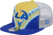 New Era Men's New Era Gold/Royal Los Angeles Rams Throwback Dye Golfer Snapback Hat