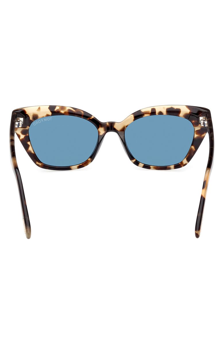 TOM FORD Juliette 52mm Cat Eye Sunglasses, Alternate, color, Coloured Havana / Blue