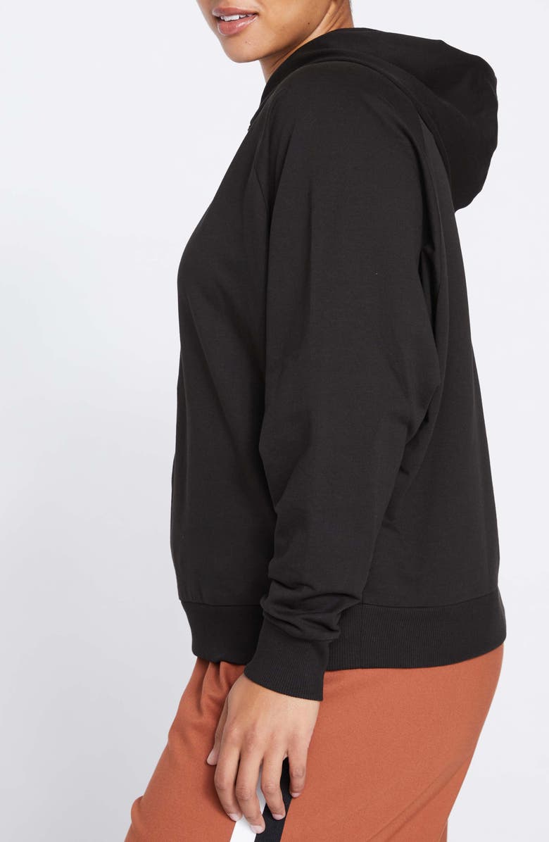 Universal Standard French Terry Hoodie, Alternate, color, Black