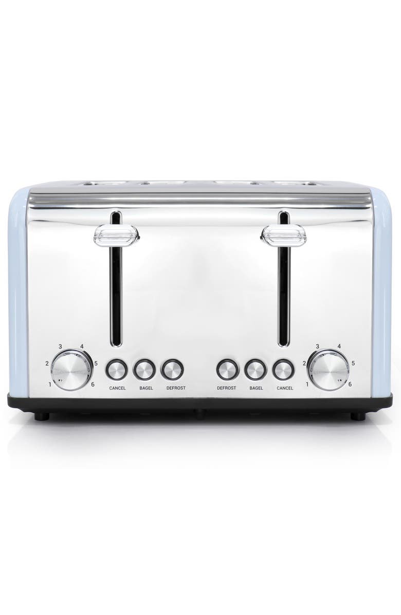 Redmond 4 Slice Extra Wide Slot 1650W Stainless Steel Toaster, Alternate, color, Light Blue