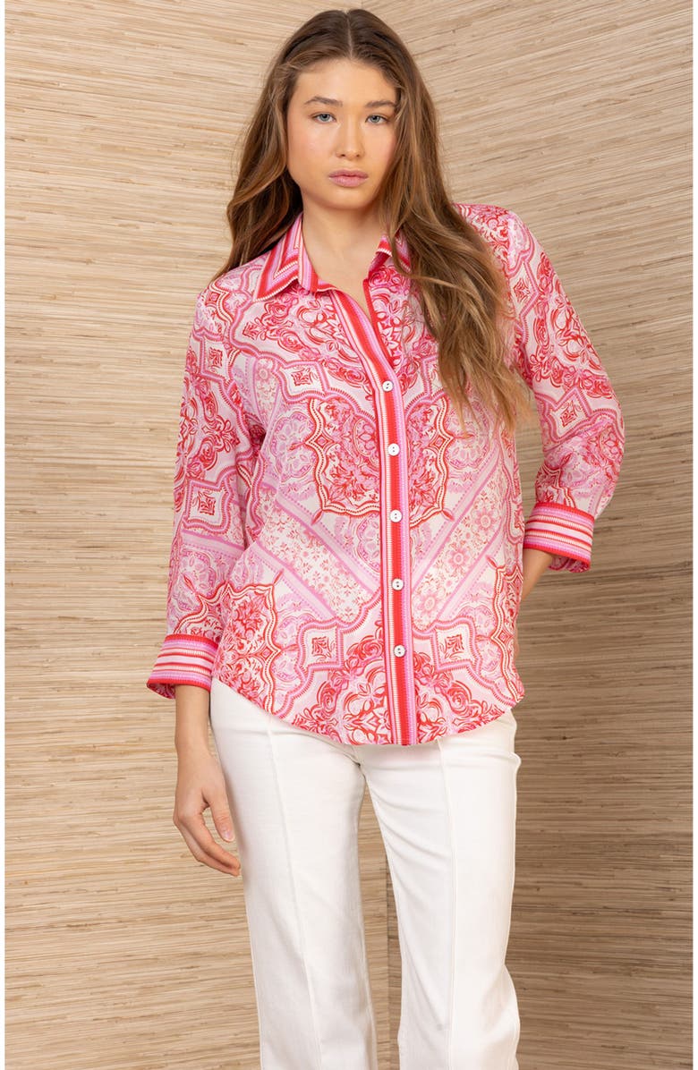 Hale Bob Fianna Silk Top, Alternate, color, Red