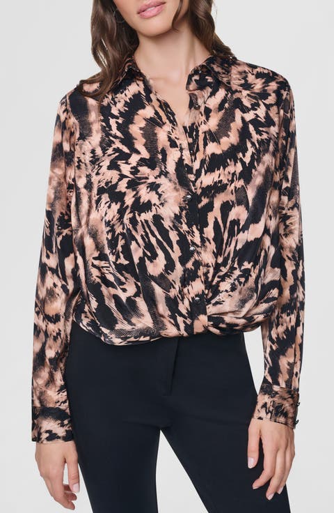 Print Twist Front Shirt