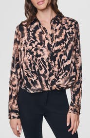 DKNY Print Twist Front Shirt