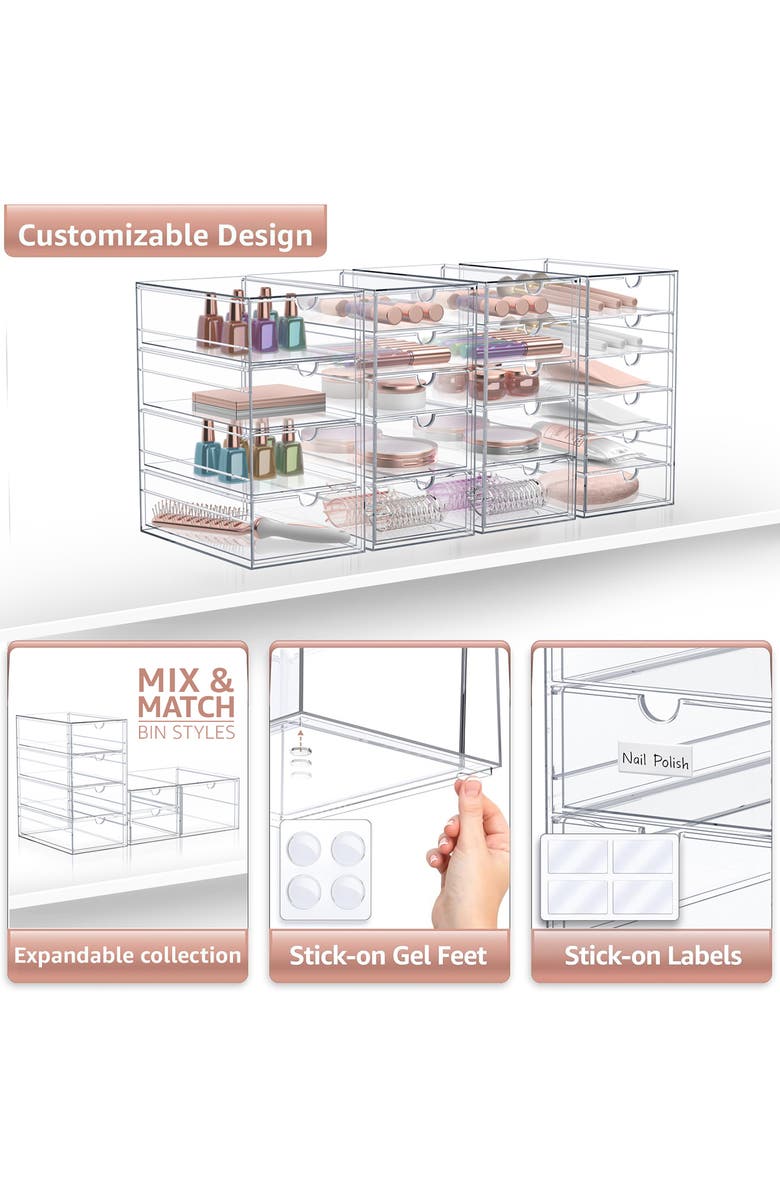 SORBUS 20-Drawer Acrylic Organizer, Alternate, color, Clear