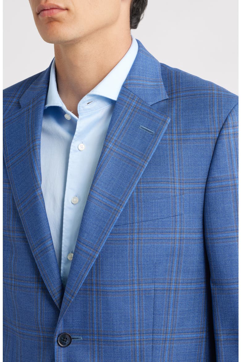 Flynn Classic Fit Blue Plaid Wool Sport Coat, Alternate, color, MEDIUM BLUE
