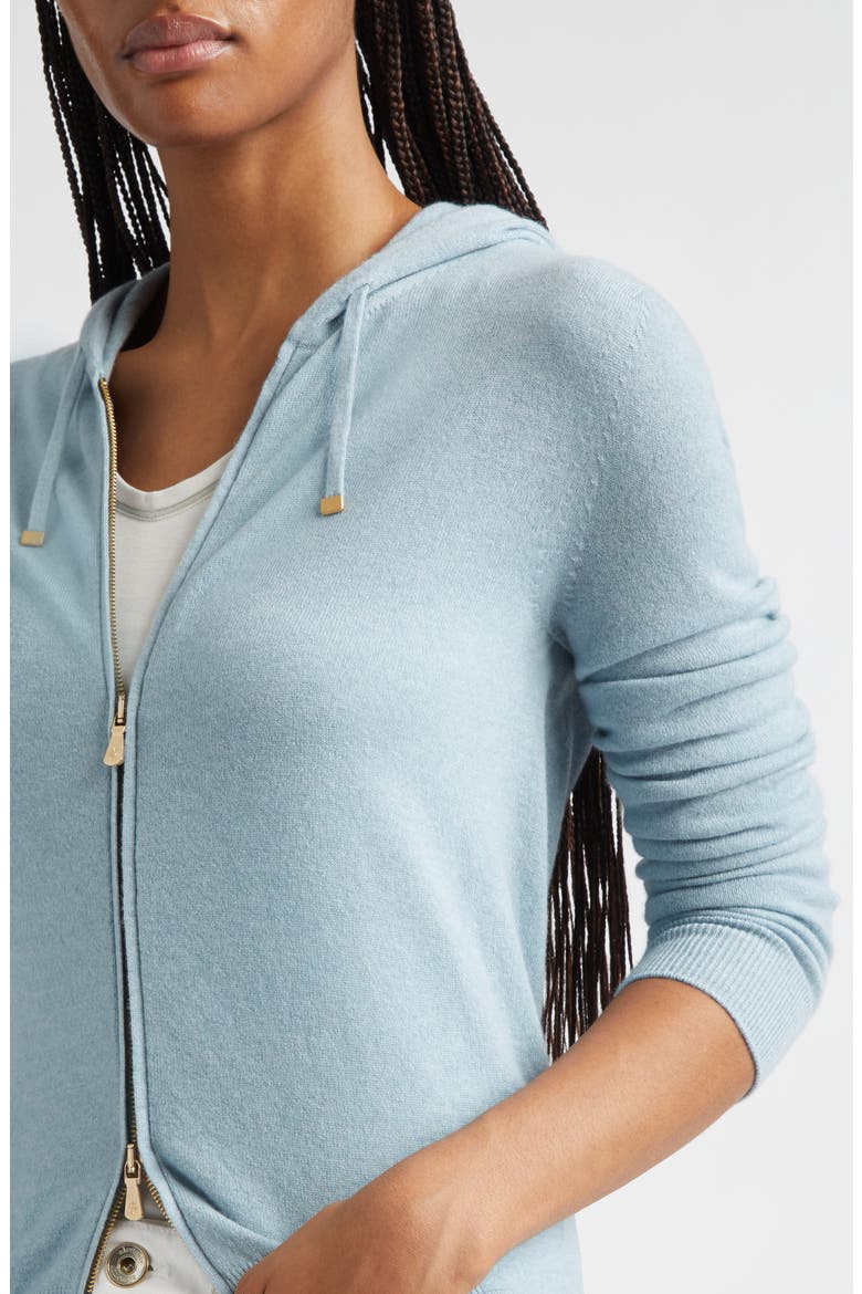 Cashmere Zip Hoodie, Alternate, color, 175 AQUA