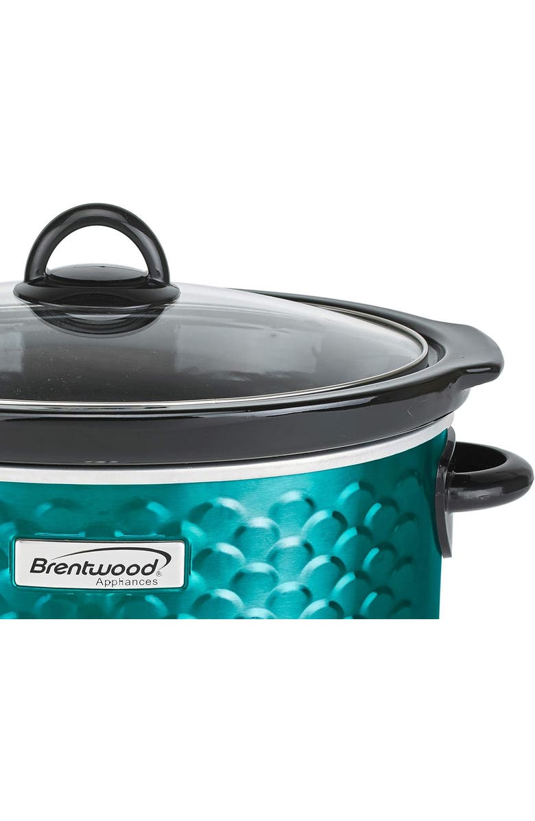Brentwood Slow Cooker Scallop Pattern, Alternate, color, Blue