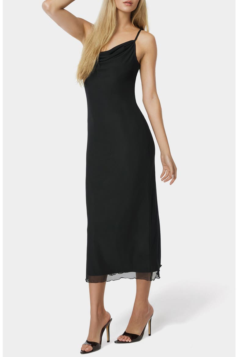 Powermesh Midi Dress, Alternate, color, BLACK