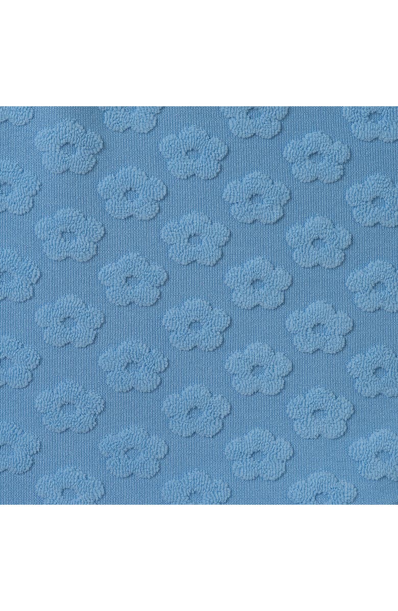 Andy & Evan Kids' Floral Jacquard Terry Two-Piece Swimsuit & Cover-Up Skirt Set, Alternate, color, Blue Terry