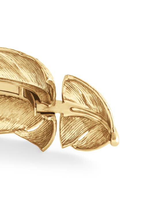 Anabel Aram Jewelry Feather Wide Cuff Bracelet In Gold