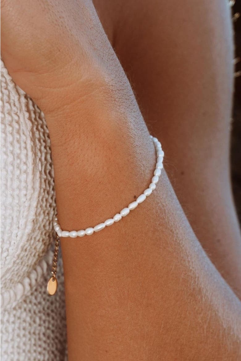 Freshwater Pearl Bracelet, Alternate, color, Gold