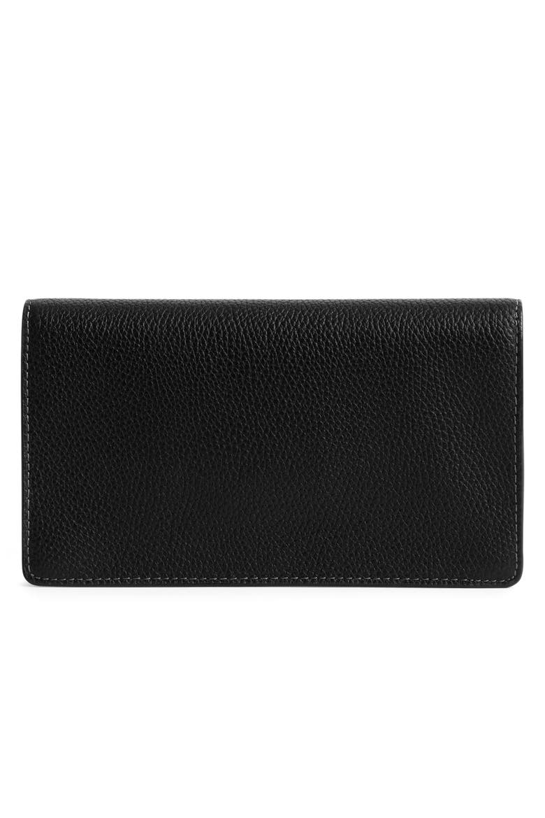 Polished Pebble Leather Crossbody Bag (Nordstrom Exclusive), Alternate, color, BLACK