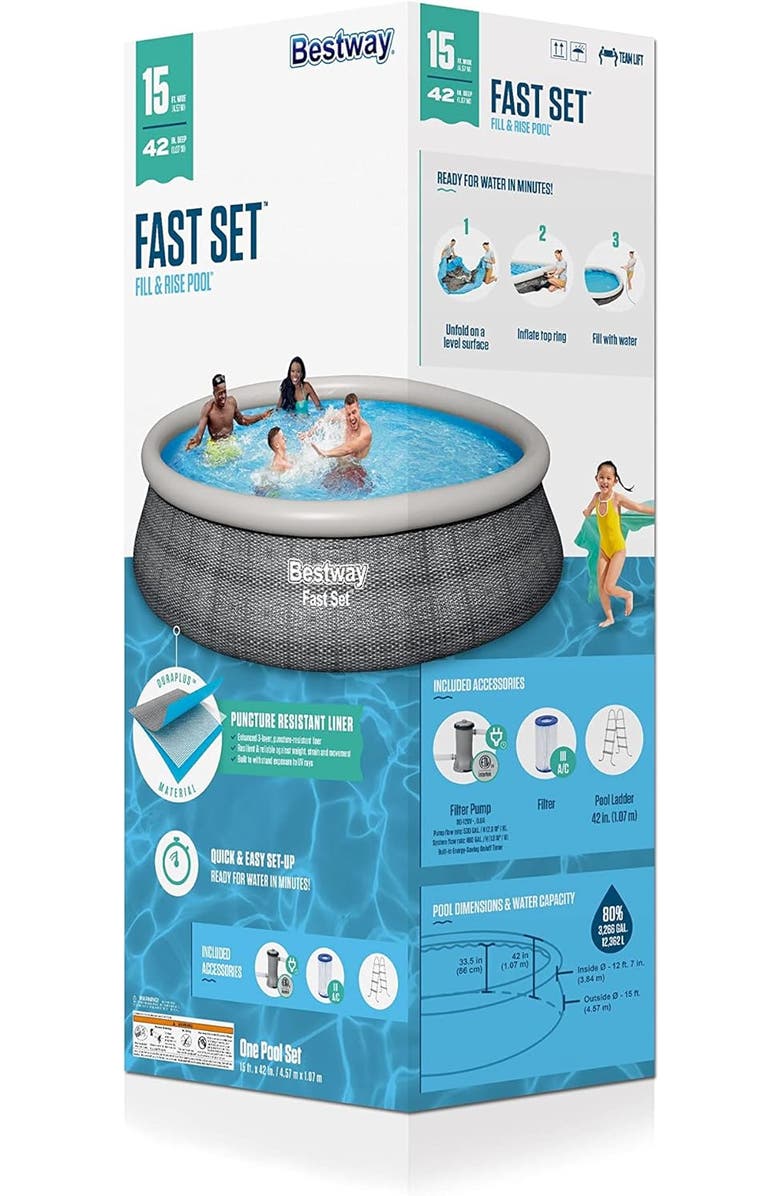 Fast Set Bestway Fast Set 15 Foot Round Inflatable Pool Set | Nordstrom