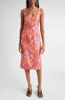 Etro Paisley Metallic Brocade Midi Dress