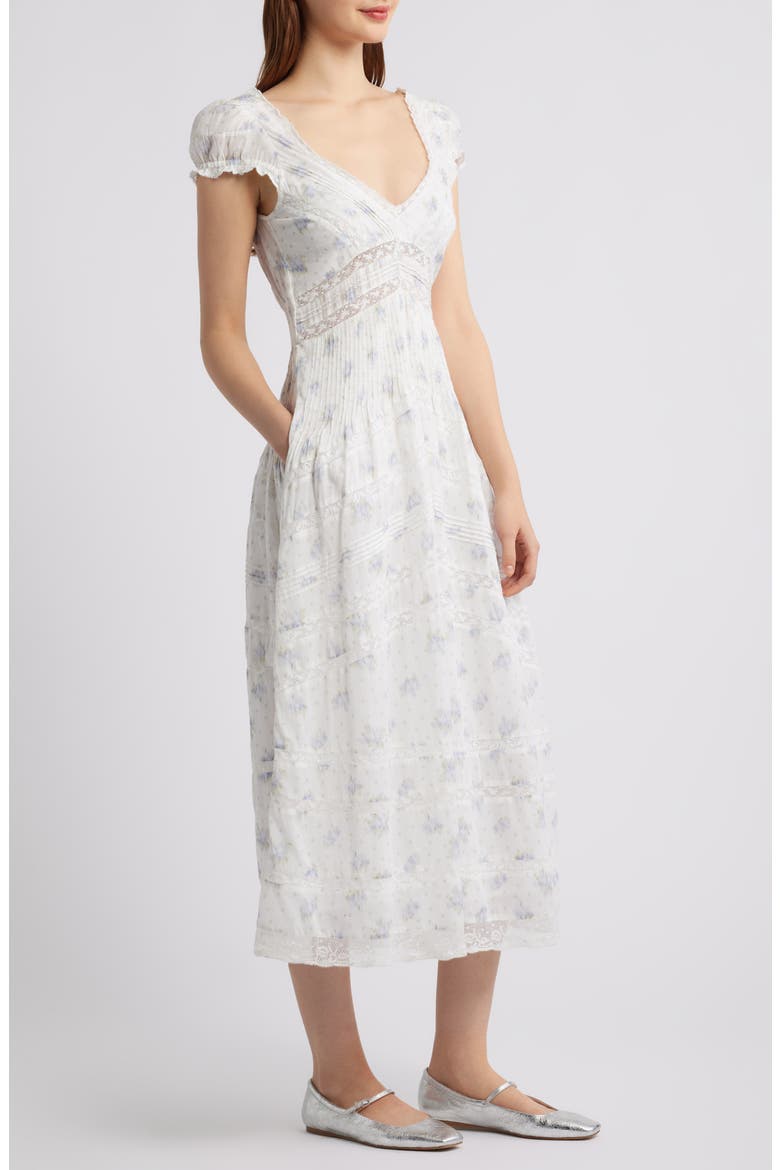 Suvi Floral Pritn Lace Maxi Dress, Alternate, color, ARCTIC VANILLA