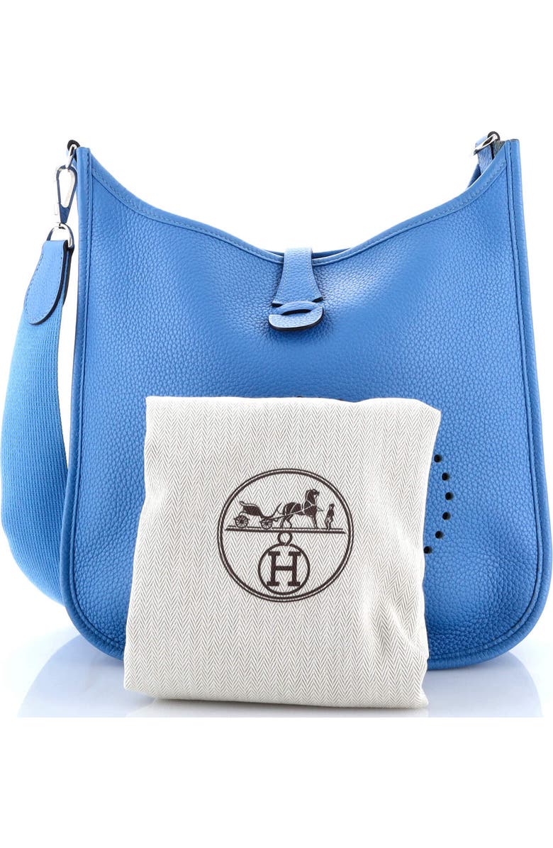 Pre-Owned Hermes Evelyne Bag Gen III Clemence PM, Alternate, color, Bleu Paradis