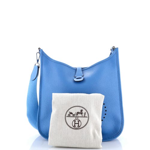 Pre-owned Hermes Hermes Evelyne Bag Gen Iii Clemence Tpm In Blue