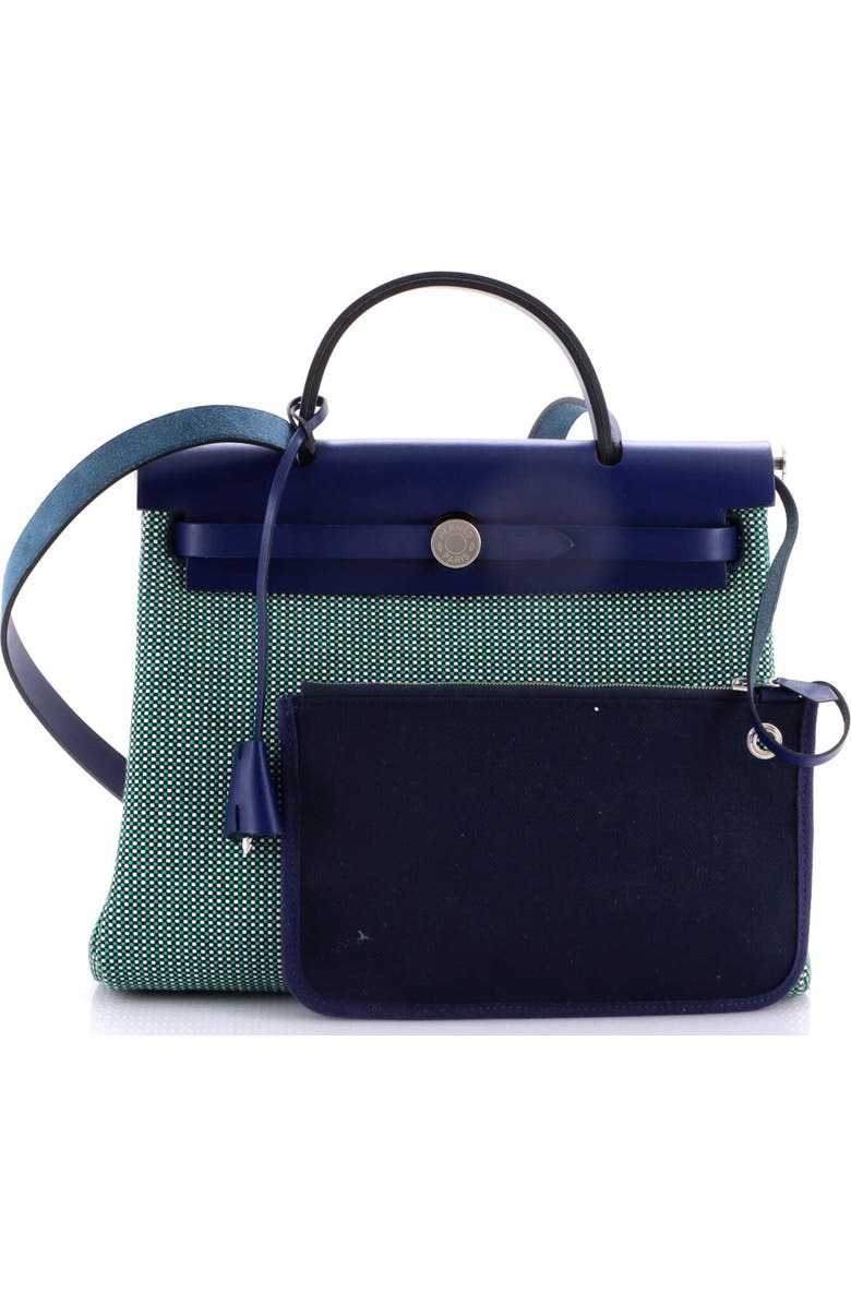 Pre-Owned Hermes Herbag Zip Criss Viking Toile and Leather 31, Alternate, color, Bleu Encre