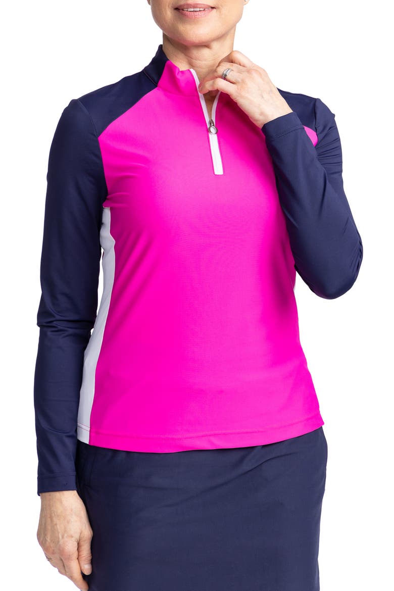 Cap to Tap Long Sleeve Polo Golf Top, Main, color, OPEN AIR PINK