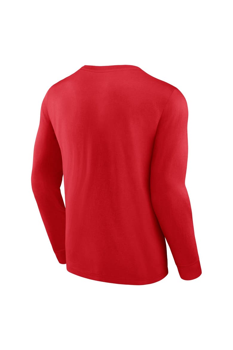 Men's Fanatics Branded Red New Jersey Devils Strike the Goal Long Sleeve T-Shirt, Alternate, color, Red