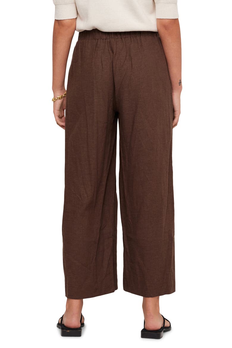 Zora Embroidered Ankle Wide Leg Pants, Alternate, color, BROWN