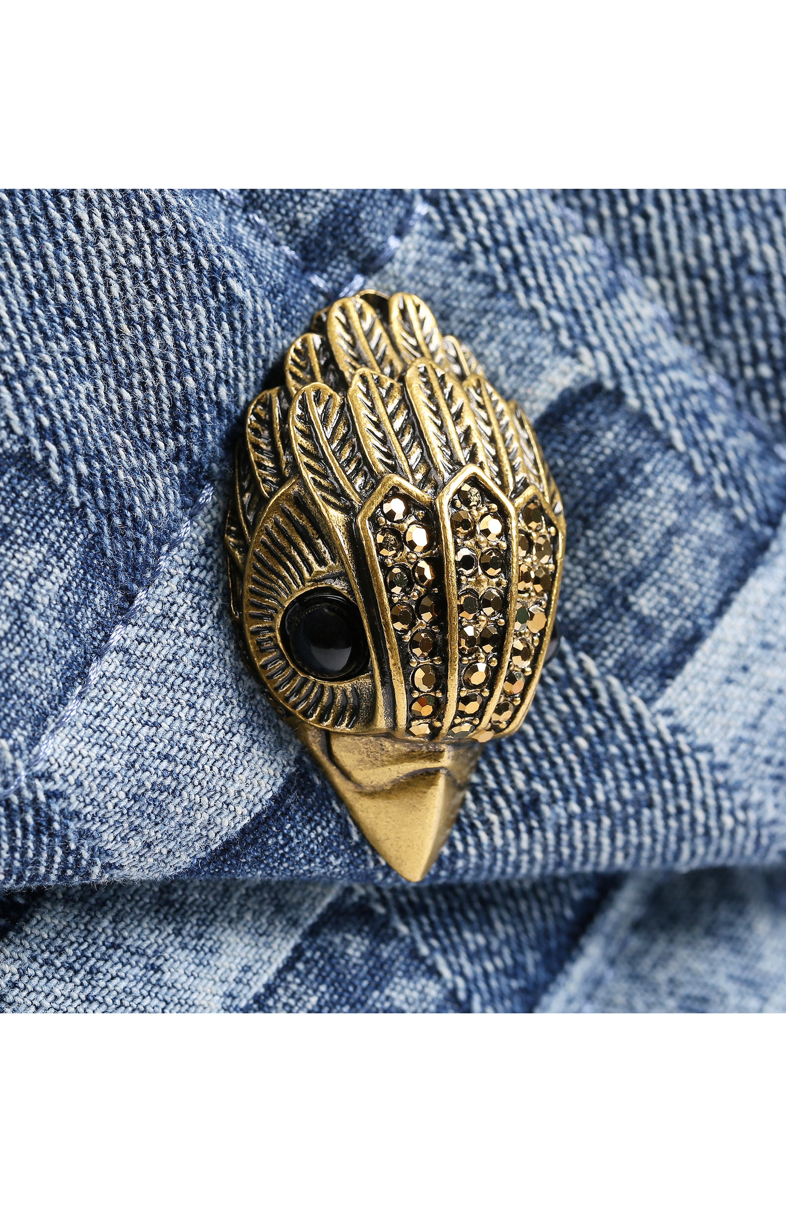 Kurt Geiger London Large Kensington Denim Shoulder Bag, Alternate, color, Navy