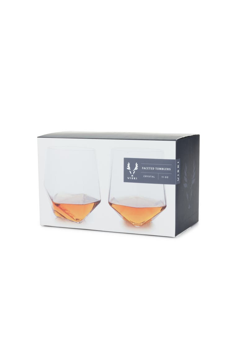 Seneca Crystal Faceted Tumblers Set of 2, Alternate, color, CLEAR
