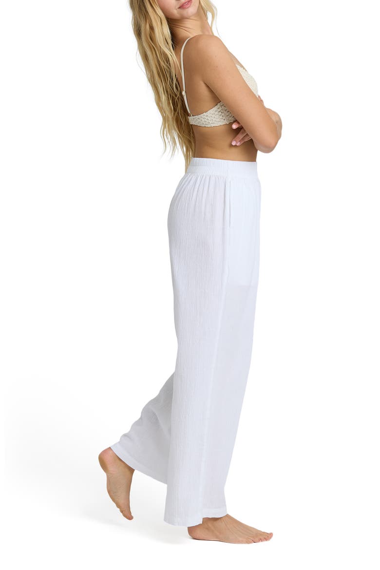 Follow Me Wide Leg Cotton Cover-Up Pants, Alternate, color, SALT CRYSTAL