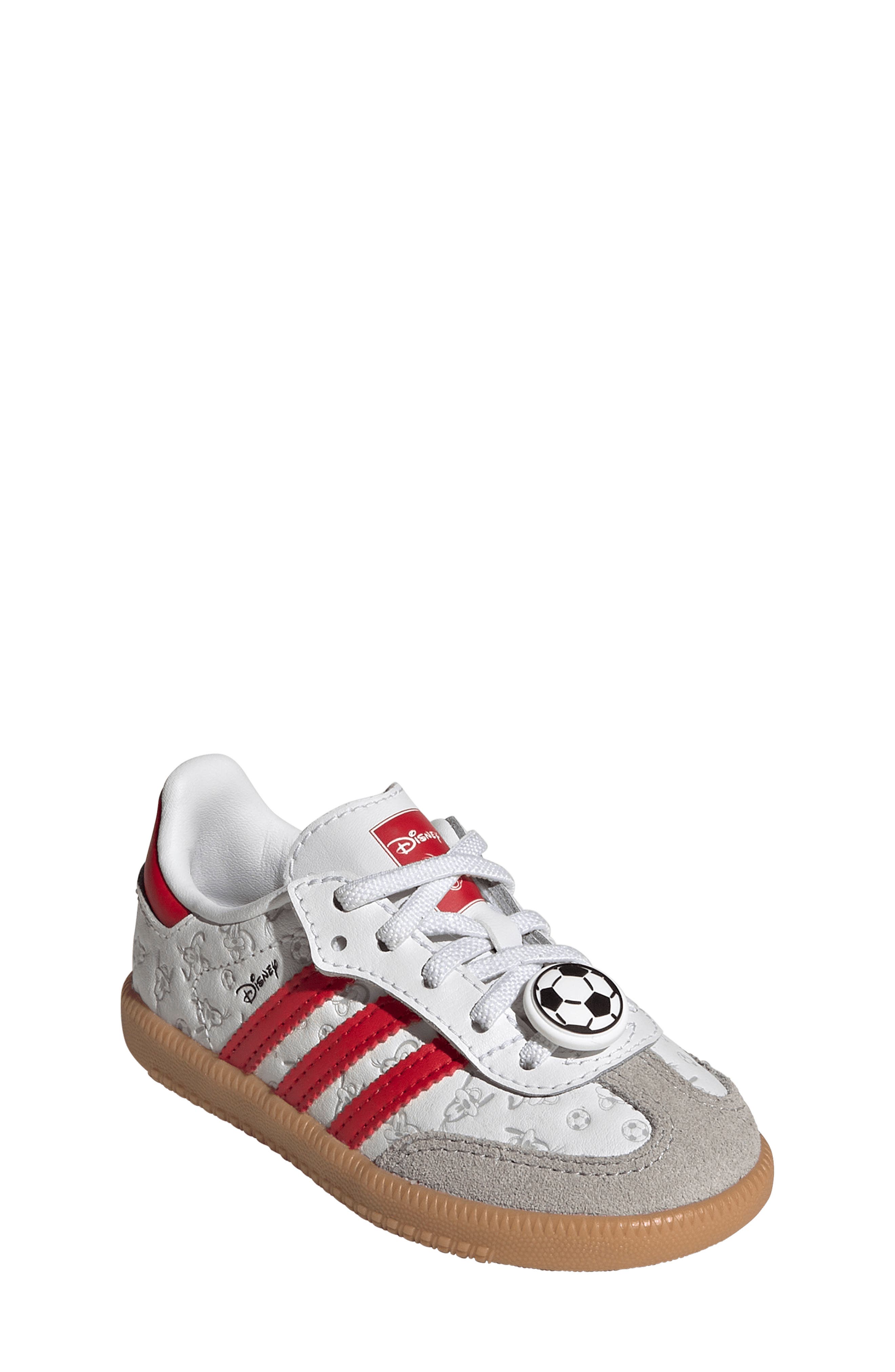 adidas x Disney Kids' Samba OG Sneaker, Alternate, color, White/ Scarlet/ Gum 3