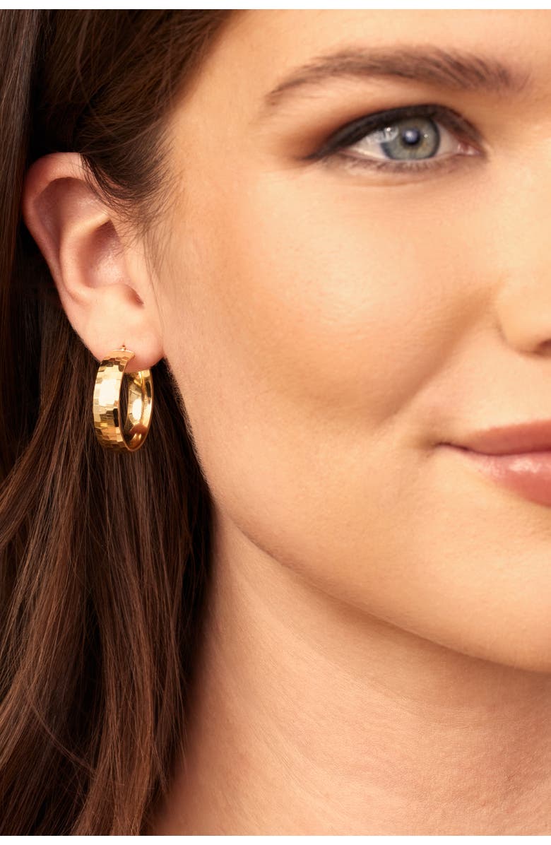 Oradina 18K Gold Reflections Bold Hoops, Alternate, color, 