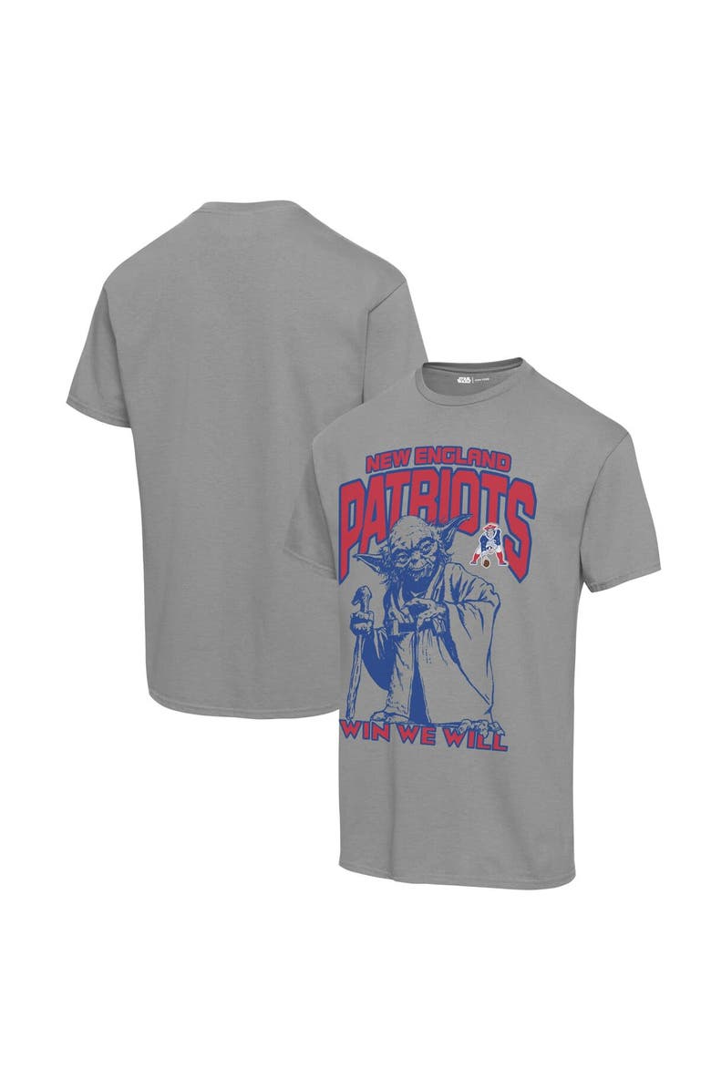Junk Food Unisex Junk Food Graphite New England Patriots Disney Star Wars Yoda Win We Will T-Shirt, Main, color,