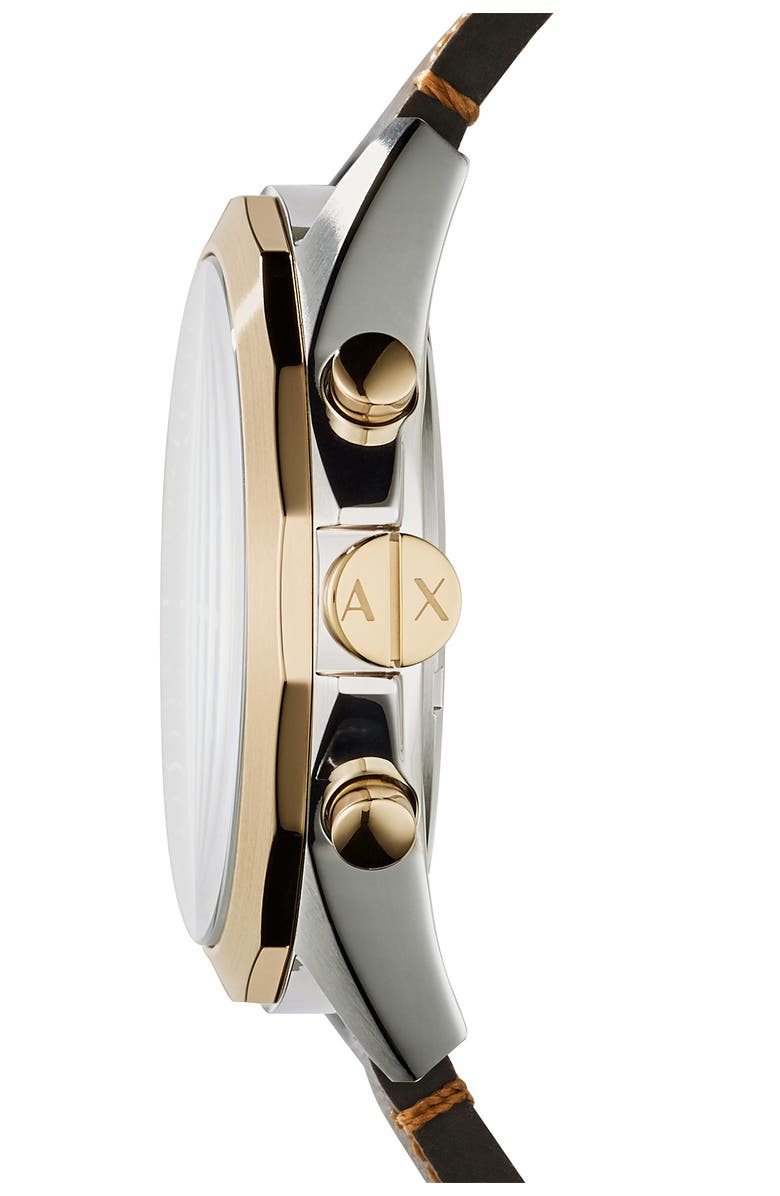 AX Armani Exchange Men's Drexler Two-Tone Leather Watch, 46mm, Alternate, color, 